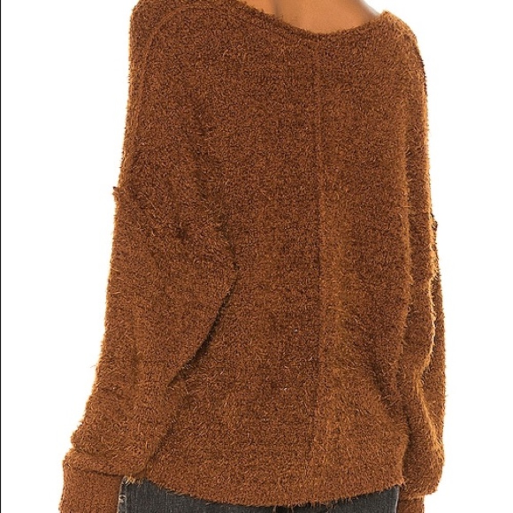 Free People Icing V pullover mocha Java - Picture 3 of 5